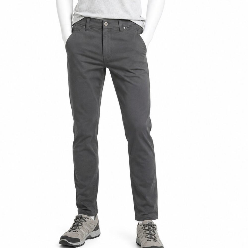 prAna Brion Pants Mens 34x31 Charcoal Gray Slim Fit Stretch Outdoor Hiking